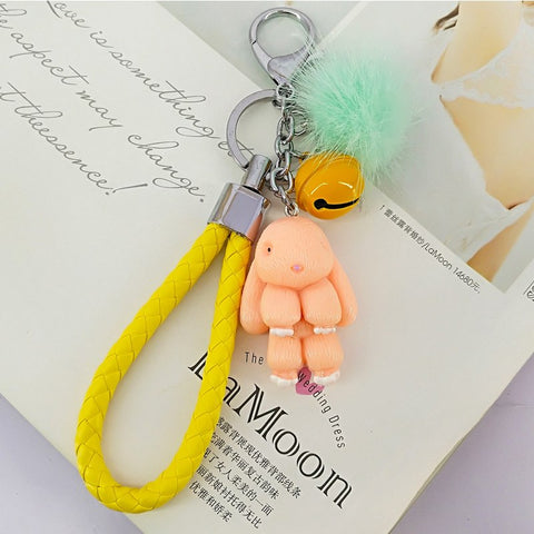 Rabbit Keychain - Fluffy Fur Ball