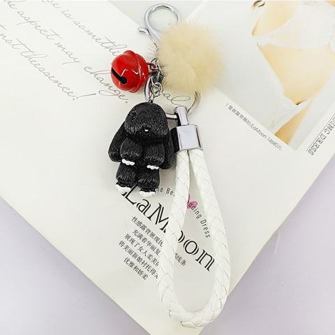 Rabbit Keychain - Fluffy Fur Ball