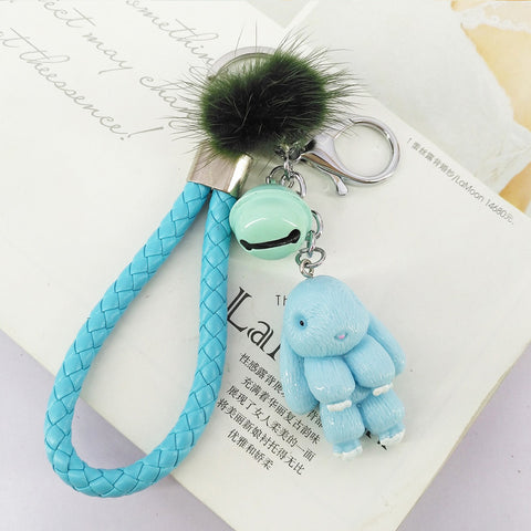 Rabbit Keychain - Fluffy Fur Ball