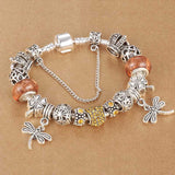 SPINNER Dragonfly Bracelet with Antique Silver Crystal