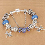 SPINNER Dragonfly Bracelet with Antique Silver Crystal