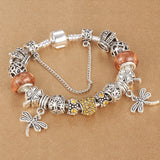SPINNER Dragonfly Bracelet with Antique Silver Crystal