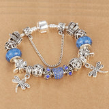 SPINNER Dragonfly Bracelet with Antique Silver Crystal