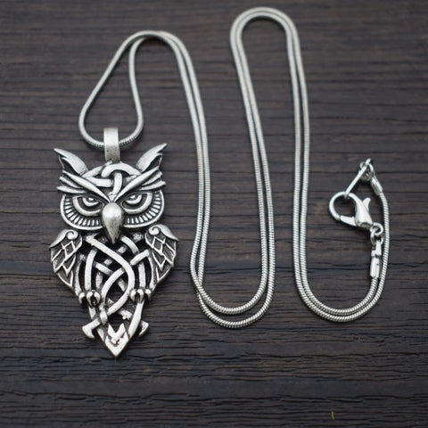 Celtic Owl Necklace - Pendant Size:25mm * 45mm