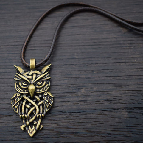 Celtic Owl Necklace - Pendant Size:25mm * 45mm