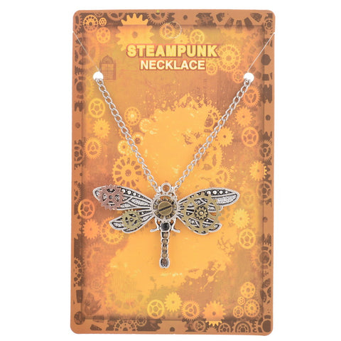 Vintage Silver Dragonfly Pendant - Steampunk