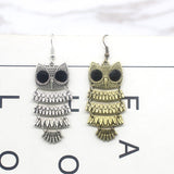 Vintage Bohemian Owl Earrings