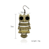 Vintage Bohemian Owl Earrings