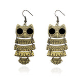 Vintage Bohemian Owl Earrings