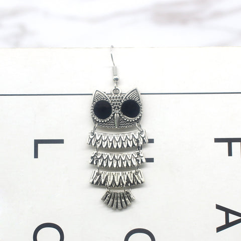 Vintage Bohemian Owl Earrings