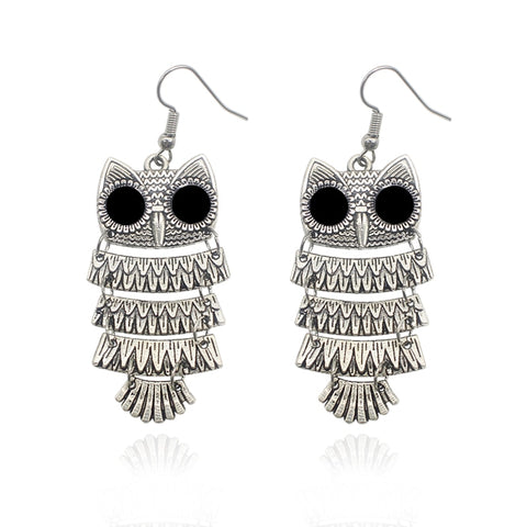 Vintage Bohemian Owl Earrings