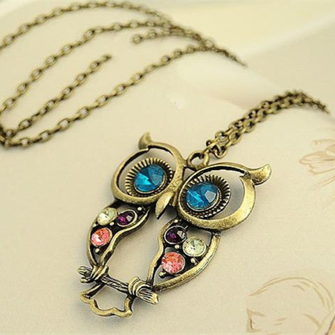Vintage Owl  Necklaces Long Chain - New Arrival | 3 X 4 cm