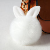 Cute Bunny Pom Pom KeyChain