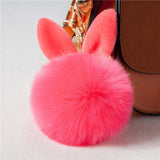 Cute Bunny Pom Pom KeyChain