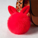 Cute Bunny Pom Pom KeyChain