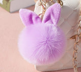 Cute Bunny Pom Pom KeyChain