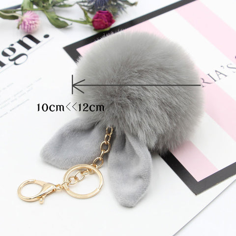 Cute Bunny Pom Pom KeyChain