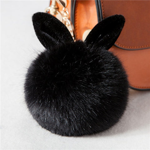 Cute Bunny Pom Pom KeyChain
