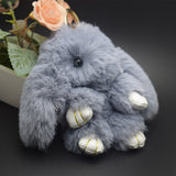 Fur Pompom Keychain 13cm - Banny & Bag